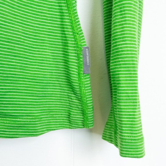 Icebreaker Merino Bodyfit 200 Oasis LS Henley Stripe Top, Large - Picture 6 of 13